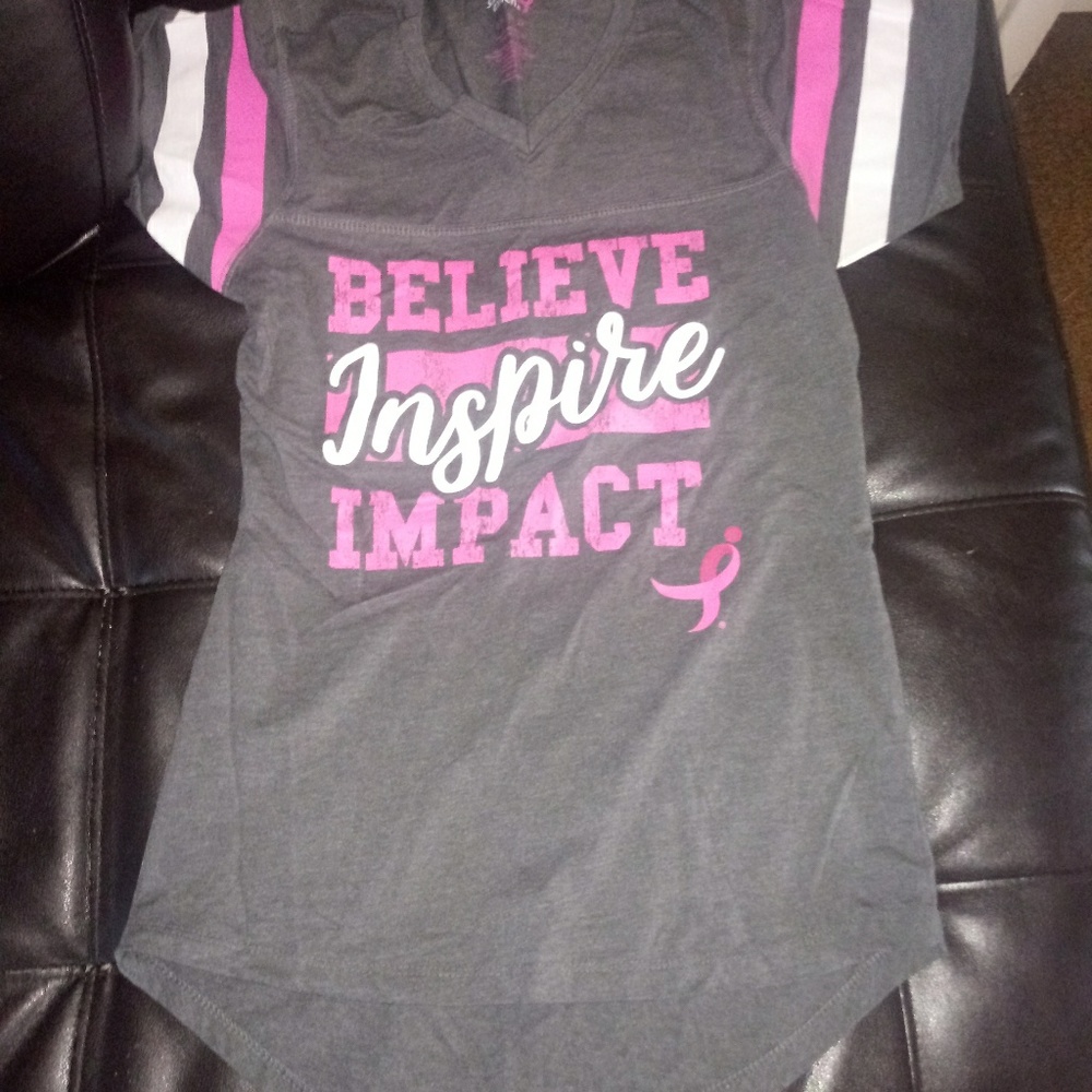 Breat Cancer shirt fits like a medium